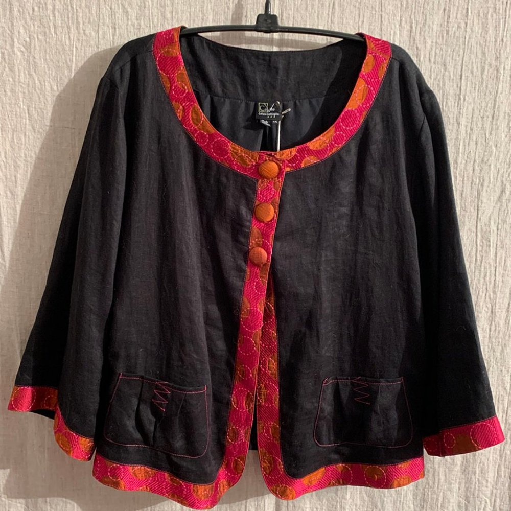 Covelo brand linen and silk cropped jacket